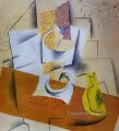 Composition Bowl of Fruit and Sliced Pear 1913 Cubism